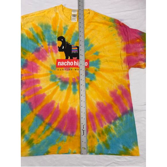 Men's Colortone Hip HAPPENS T-shirt XL Yellow Multi-color Tie Dye - Picture 5 of 12